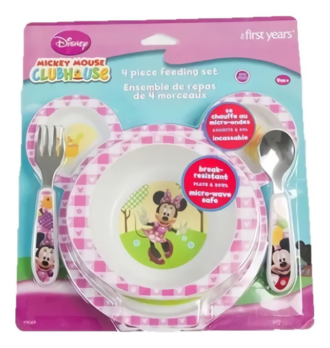 Set Alimentacion Bebe Disney Minnie 4 Piezas 9m+