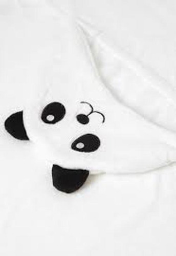 Manta con capucha Baby Panda 75 x 100 cm, color blanco