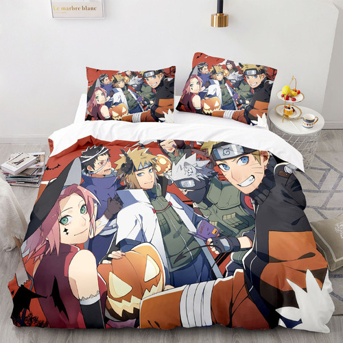 Ropa De Cama Anime Naruto Funda De Edredón Tamaño Individual