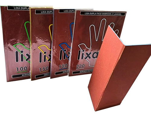 Kit Com 4 Lixa Dupla Face Dobrável Lavável Lixaki