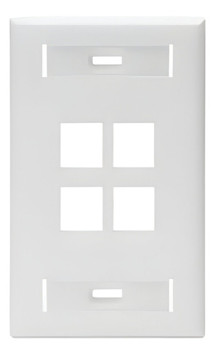 Placa De Pared Leviton 42080-4ws  4 Puertos, Blanco