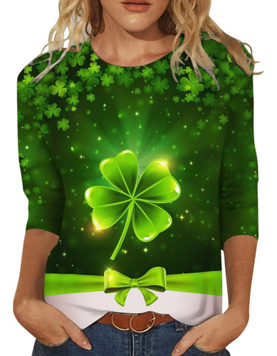 Blusa Tipo Camiseta Estampada Del Día De San Patricio Para M