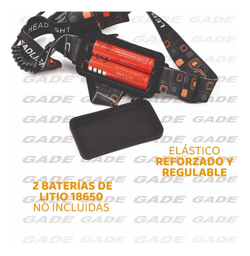 Linterna Minero Cabeza Vincha Recargable Led Cree 10w Zoom