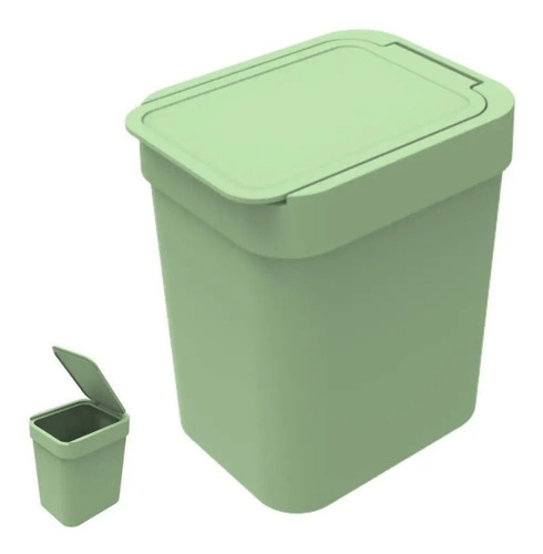 Lixeira Cozinha Banheiro Com Porta Sacos 4l Soprano Verde