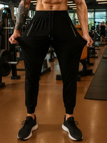 Calça Em Poliamida Jogger Com Elastano Dry Fit Para Academia