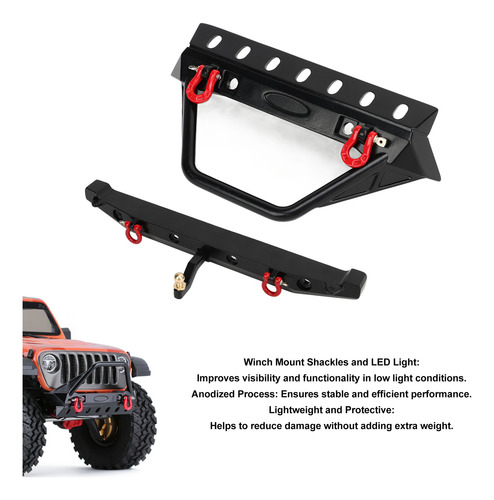Juego De Parachoques Rc Crawler Black, Soporte Para Cabresta