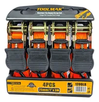Comprar Set Kit Juego Eslinga Cinta Amarre Ratchet 4 Piezas Toolmak