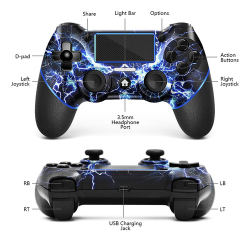 Acegamer Wireless Controller For Ps4, Custom Design V2 Ga...