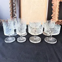 Comprar Antiguo Juego De Copas De Cristal Pesadas En Dos Tamaños. 