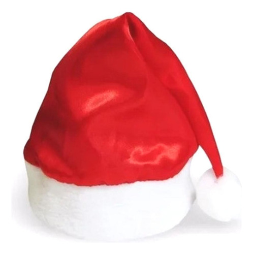 Gorro De Papai Noel Linha Touca Luxo De Cetim