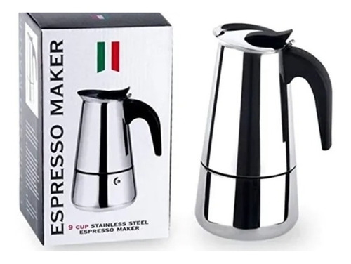 Cafetera Italiana Acero Inoxidable 9 Tazas Espresso