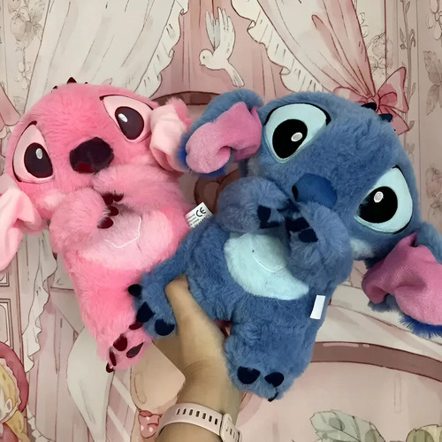 Stitch Respira Peluche Apego Antiestres Sonido Luz Suave Azul