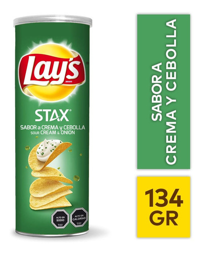 Papas Fritas Lay's Stax Crema Cebolla Lata 134 G