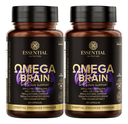 Kit 2 Ômega Brain Essential Nutrition 60 Cápsulas