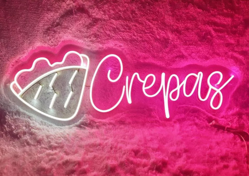 Letrero Neón Crepas 80x30cm