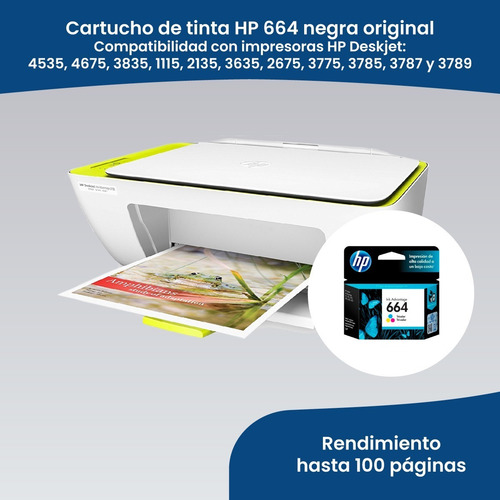 Imagen 3 de 6 de Cartucho Hp 664 Tricolor F6v28al Color Nuevo Caja Cerrada