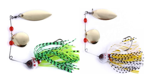 2 Señuelos Kit Spinner Bait Hawaianas 20g Lobineros Pesca