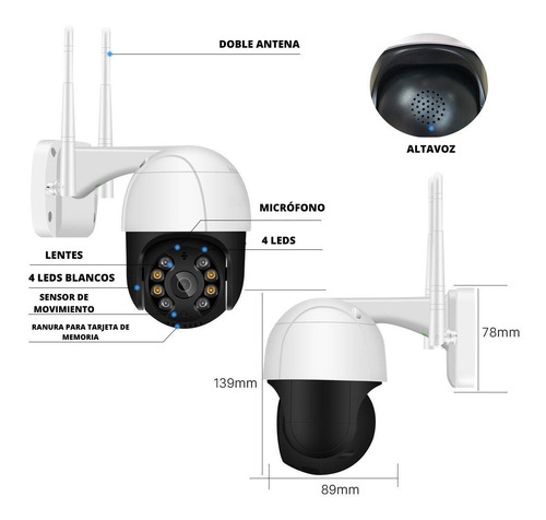 Imagen 4 de 5 de Camara Wifi Exterior Inalambrica Seguridad Ip Full Hd 1080p