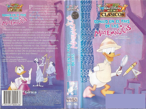 Donald En El Pais De Las Matemagicas Vhs Disney Castellano