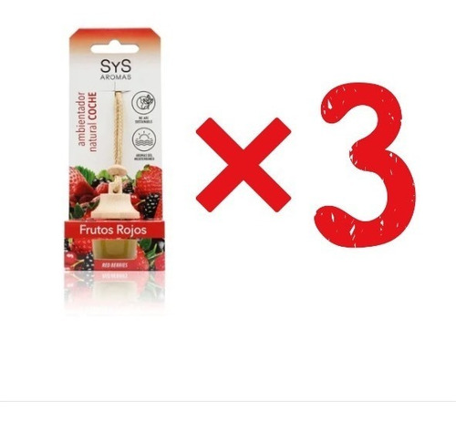 Pack 3 Aromatizantes Colgante Para Auto/ Frutos Rojos