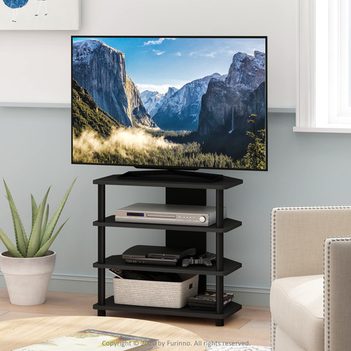 Mesa Pequeña Para Televisores 4 Niveles Madera Blackwood