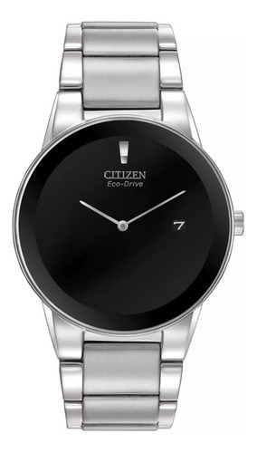 Reloj Citizen Au1060-51e Eco-drive Axiom Plateado Dial Negro Color De La Correa Plata