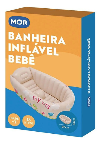 Banheira De Bebe Inflável Bege Com Indicador De Temperatura