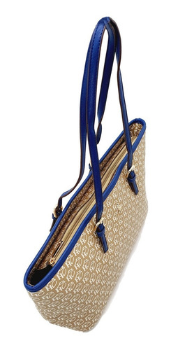 Imagen 3 de 7 de Bolsa Hpc Polo Tote Signature Beige Con Azul