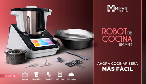 Chef Robot De Cocina Smart Wifi & App Touch 700 Recetas Negr