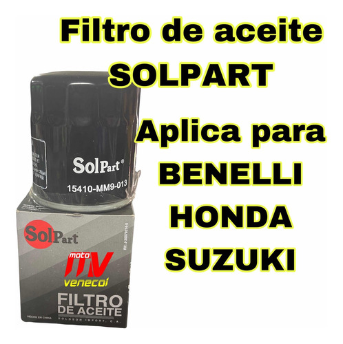 Filtro De Aceite Solpart Benelli Honda Suzuki