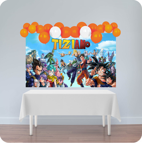 Banner Fondo Candy Bar Cumpleaños Dragon Ball Z 100x50