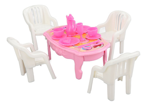 Mesa Y Sillas De Comedor Dollhouse, Seguras, De Plástico, Al