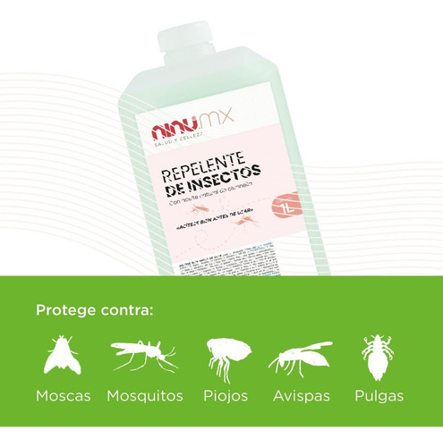 Imagen 3 de 6 de Repelente Mosquitos E Insectos A Base De Citronela Ninu 1 L