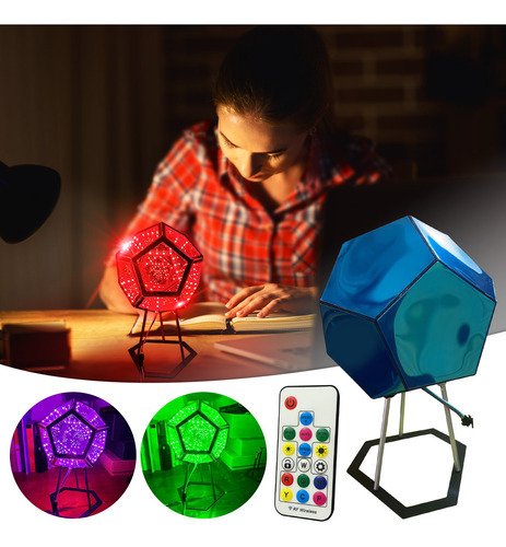 Luz nocturna con dodecaedro, la lámpara Creative Cool Infinite 7901, color cúpula, estructura multicolor