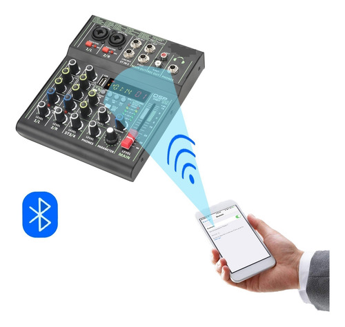 Mini Mezclador De 4 Canales Individual + 48v 99 Dsp Efectos