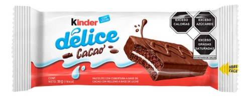 Kinder Délice Con Cobertura A Base De Cacao 10 Pzas De 39 G