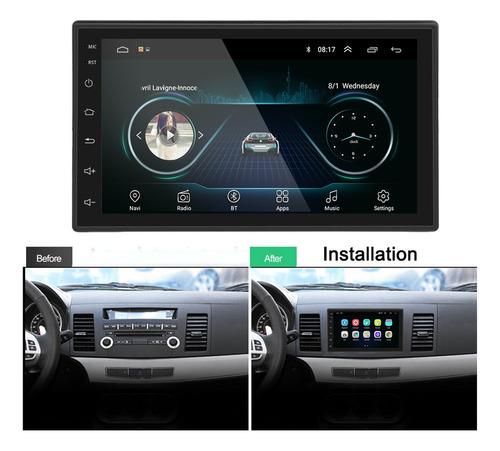 7 Pulgadas 2 Din 2.5d Coche Estéreo Android 9 Reproductor Mu