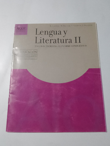 Lengua Y Literatura 2 Bannon Atorresi Aique Polimodal 2004