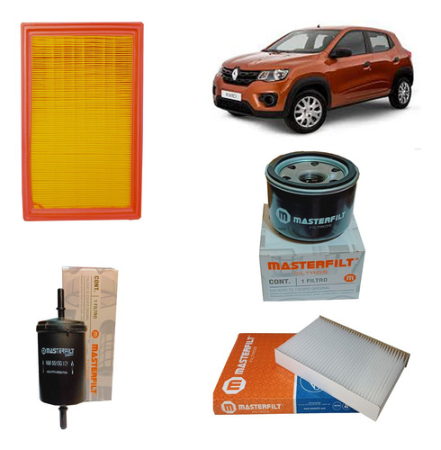 Kit  4 Filtros Renault Kwid Masterfilt 