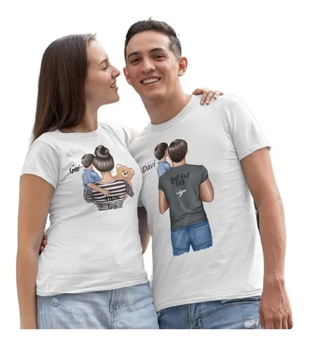 Combo 2 Camisetas Estampadas Pai E M e De Menino Oferta