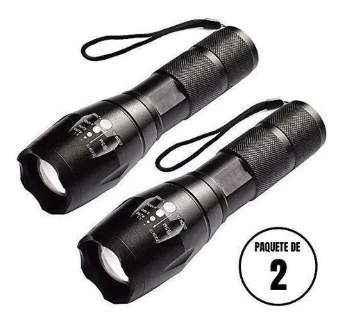 2 Pzs Lampara Táctica 3000 Lumens Cree Led T6 Recargable