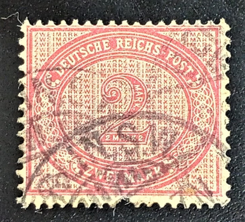 Alemania Imperio, Sello Yv 43 2m Lila Rosa 1875 Usado L17908