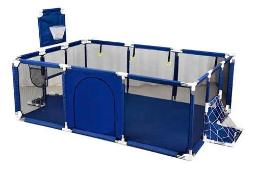 Corral De Seguridad Bebe 180 Cm. Con Aro Azul