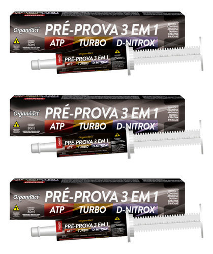 Kit 3x Pré-prova 3 Em 1 (atp, Turbo, Dnitrox) 80ml Organnact
