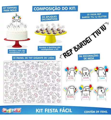 Kit Fiesta! Flork Meme - Bentô Aniversário - Balões + Faixa