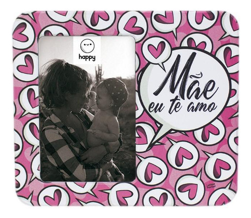 Luminária Rosa Porta Retrato Mãe Eu Te Amo 22,5x19,5x8cm