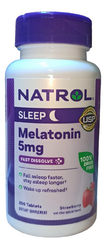 Sleep 5mg Natrol Strawberry 250 Cápsulas Importado 