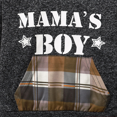 Conjunto Casual De Manga Larga Para Niños Con Estampado Marrón 12-18 M