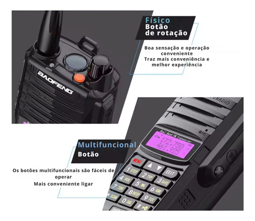 Kit 4 Rádios Baofeng Uv-9r 10w Vhf Longo Alcance Resistente