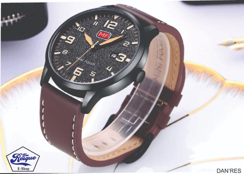 Relógio Mini Focus Mf0158g -marron De Luxo Pulseira De Couro